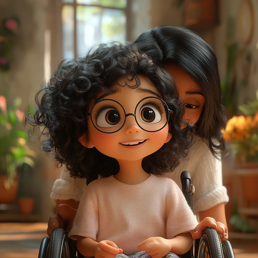 Illustration of a smiling young girl looking in a mirror, radiating confidence.